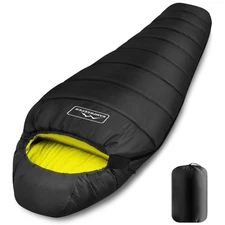 KAMPKEEPER Mummy Sleeping Bag, Cold Weather Camping Sleeping Bag, 32℉ 3-4