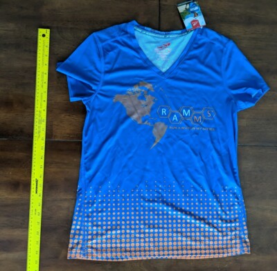 New Headsweats Gear Performance Tee TShirt Medium Stretch Tech  Logo Rams Biking