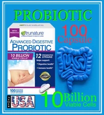 Trunature Probiotic, 100 Capsules , 10 BILLION VIABLE CELL, Advanced Digestive