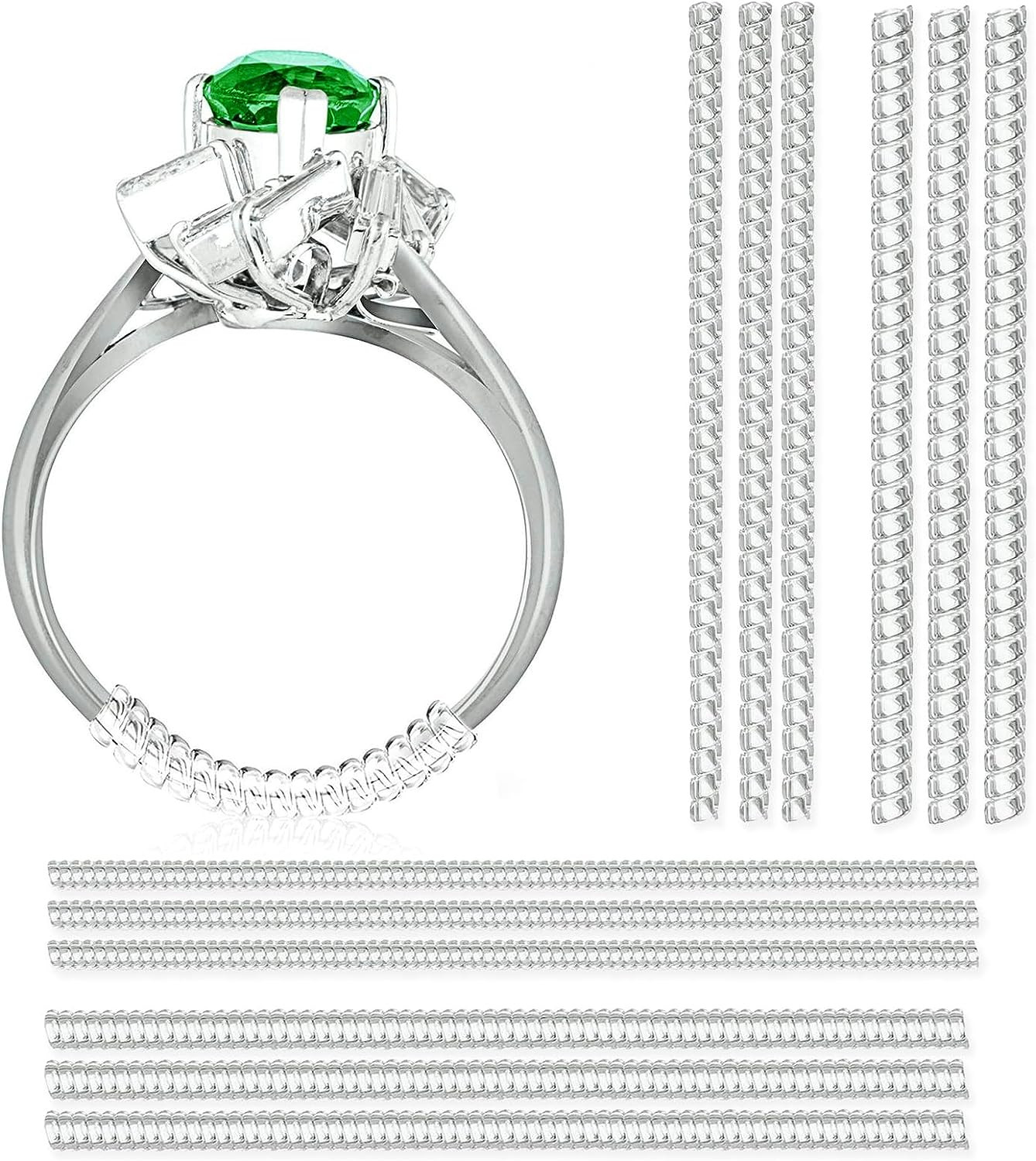 12-pack clear ring size adjusters for loose rings 4 sizes invisible & versatile