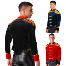 Mens Coat Cosplay Circus Costume Party Jacket Stage Uniform Fringed Ringmaster