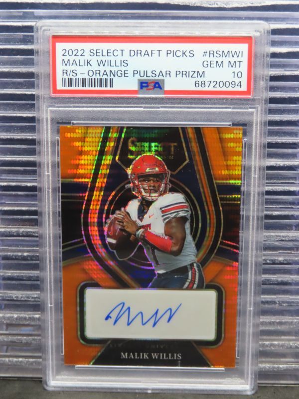Malik Willis Panini Select Draft Picks Rookie Signatures #RSMWI Orange Pulsar