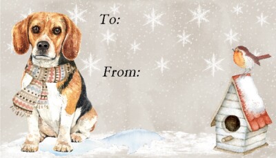 Beagle Hund Weihnachten Geschenketiketten (42er Set) von Starprint - Design Nr.5