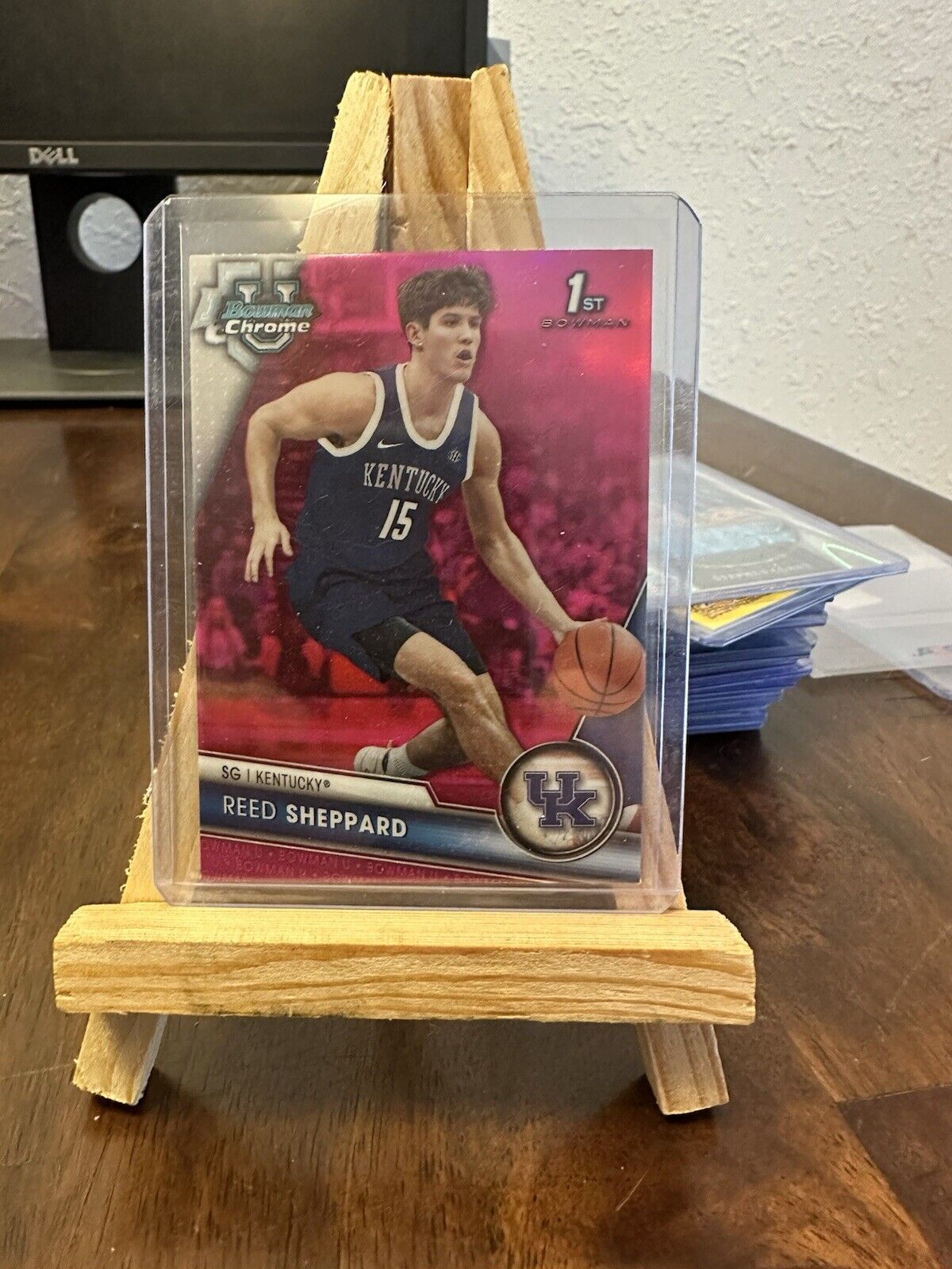 Reed Sheppard 2023-24 Bowman Chrome U PINK REFRACTOR 1st BOWMAN #45 Kentucky