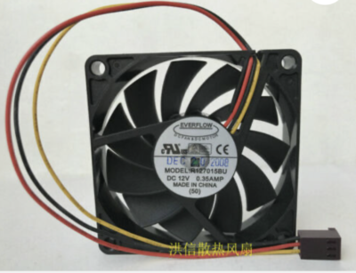 one EVERFLOW Fan R127015BU DC12V 0.35A 70*15MM 7015 7CM 3 PIN | eBay