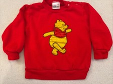 Vintage Sears 1980s Baby Winnie The Pooh Appliqu Sweatshirt Red Sz L 2T EUC