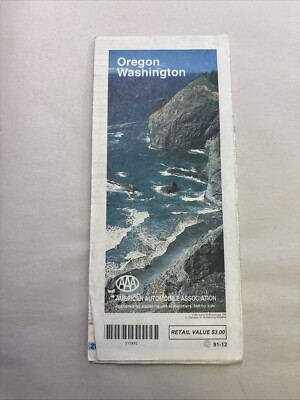 Oregon, Washington Map (American Automobile Association) 1992