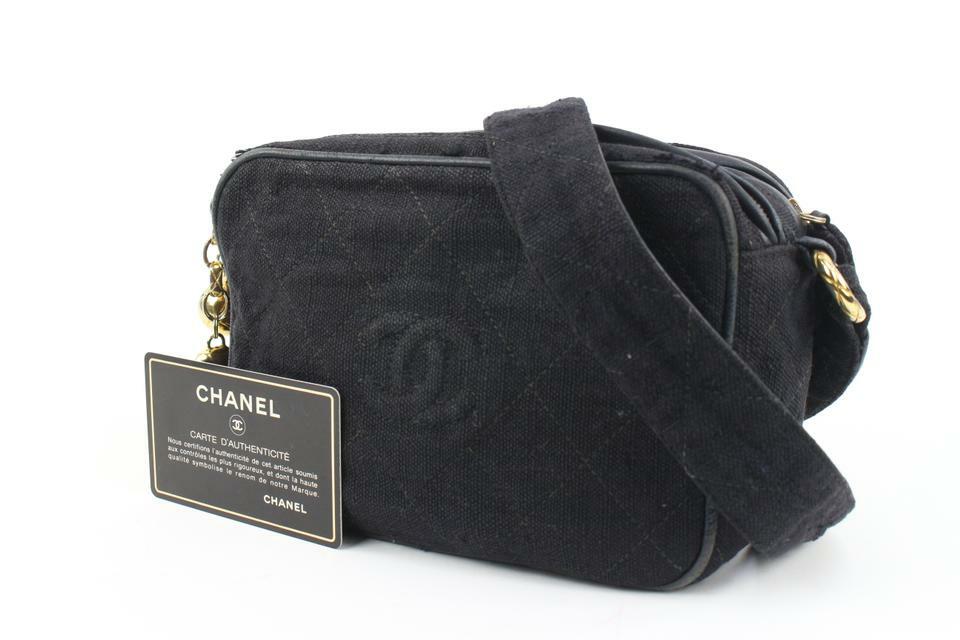 Chanel Ultra Rare Black Woven Gold Charm Camera Bag 57ck32s | eBay