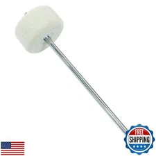Seimneire White Felt Double Kick Bass Drum Pedal Beater Mallet, Dual Sided Fo