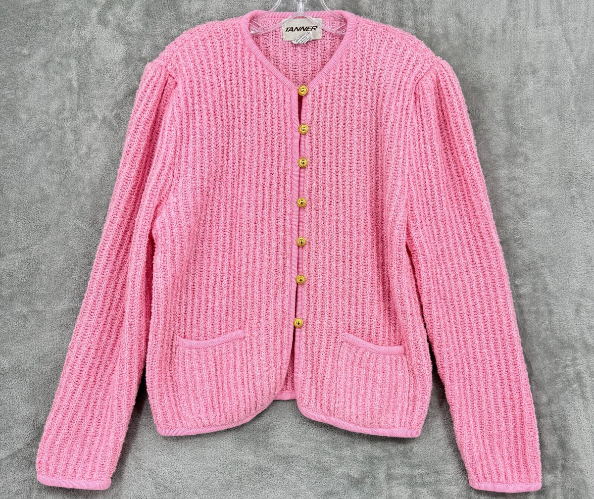 Chunky Cardigan Big Pink Cardigan Vintage Tanner Sweater Womens