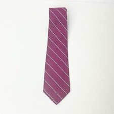 POLO RALPH LAUREN Men Necktie Burgandy Stripe 59" L 3.5" W Preppy Repp Tie