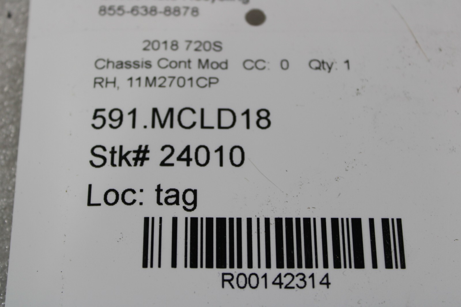 McLaren 720S, SCUG Electronic Control Module, Used, P/N 11M2701CP