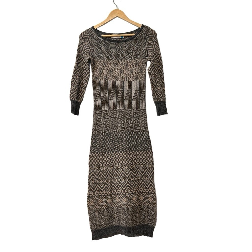 Anthropologie Sparrow Sweater Dress Size Small Gray Alpaca Wool