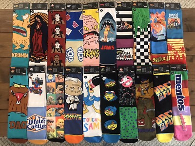 Odd Sox, Assorted Crew Socks - Nickelodeon Street Fighter TMNT Jaws & More NWT