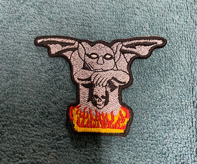 GARGOYLE  Patch 3in by 2.5 in With Wings And Fire on bottom and Scull