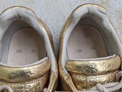 Maison Margiela Future Gold Men 9 42 Leather Low Top Sneakers