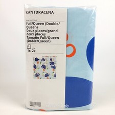 Ikea KANTDRACENA Full/ Queen Duvet Cover 2 Pillowcases Blue Multicolor New
