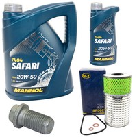 MotoröL Set 20W-50 6 Liter + ÖLfilter SF 502 + Schraube FüR Mercedes C-Klasse