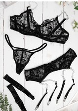 lingerie set Size M (check The Size Table) Garter Belt, Panties And Bra