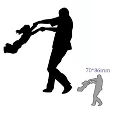 Dad Daughter Playing Metal Cutting Dies Cut Die Decoration Scrapbook Card Craft