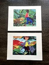 (2) Vintage Thornton Utz Prints Jack Frost Little Black Sambo 1940s