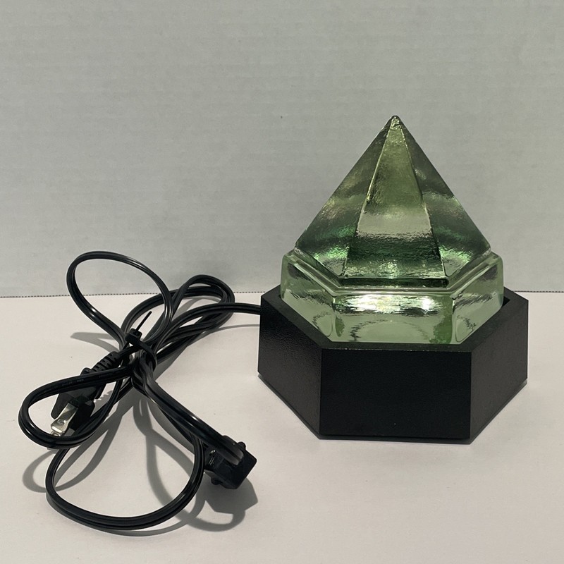 VTG Ships Deck Prism Light Green Glass Nautical Pyramid Lamp.