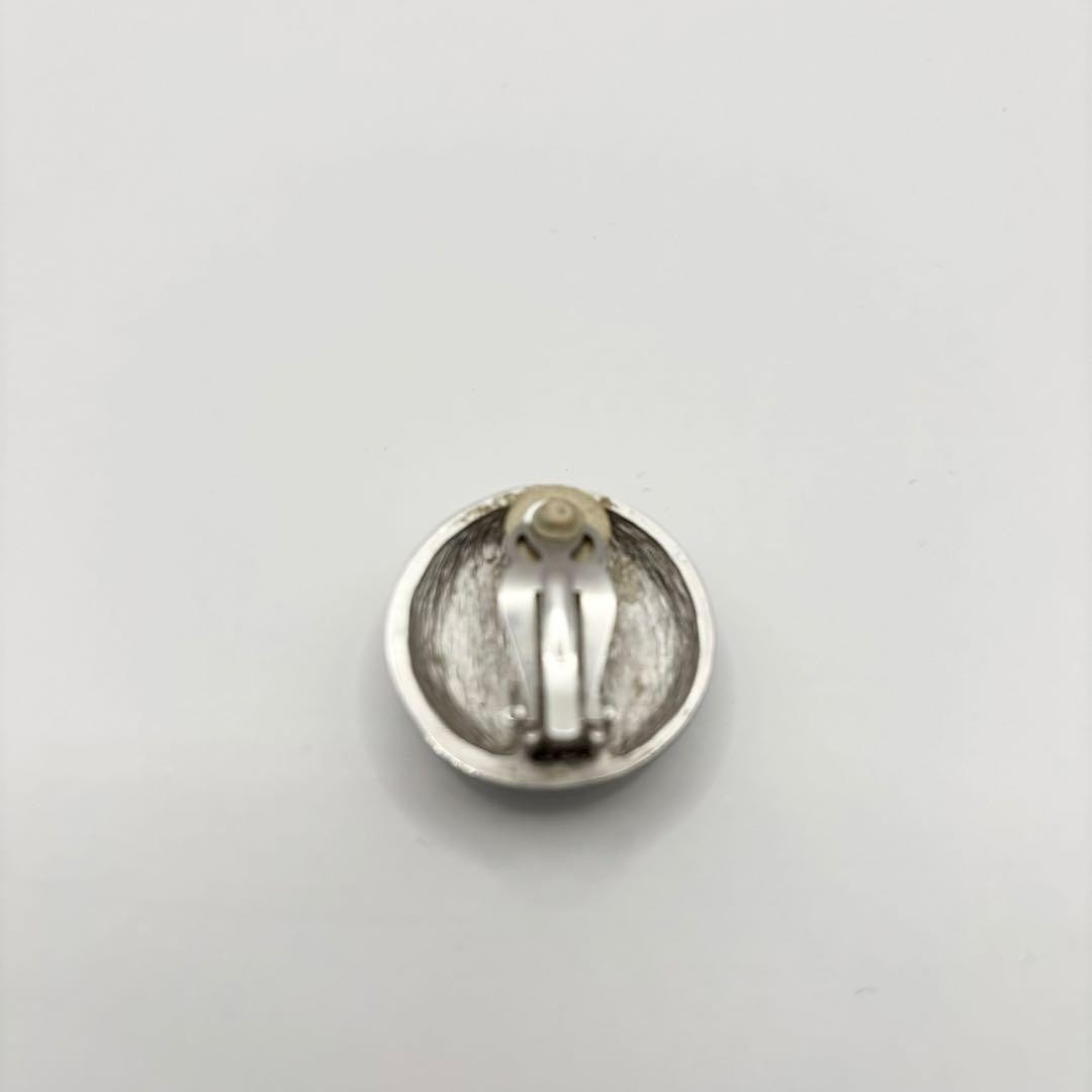 GIVENCHY Pearl Earrings Circle Logo Silver GP Vintage Rare Limited Japan thumbnail 9