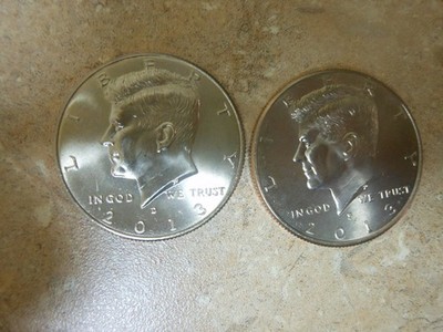 2013 P D - J. F. KENNEDY - 50C COINS -from rolls - BU - SHIPS FREE (B7)