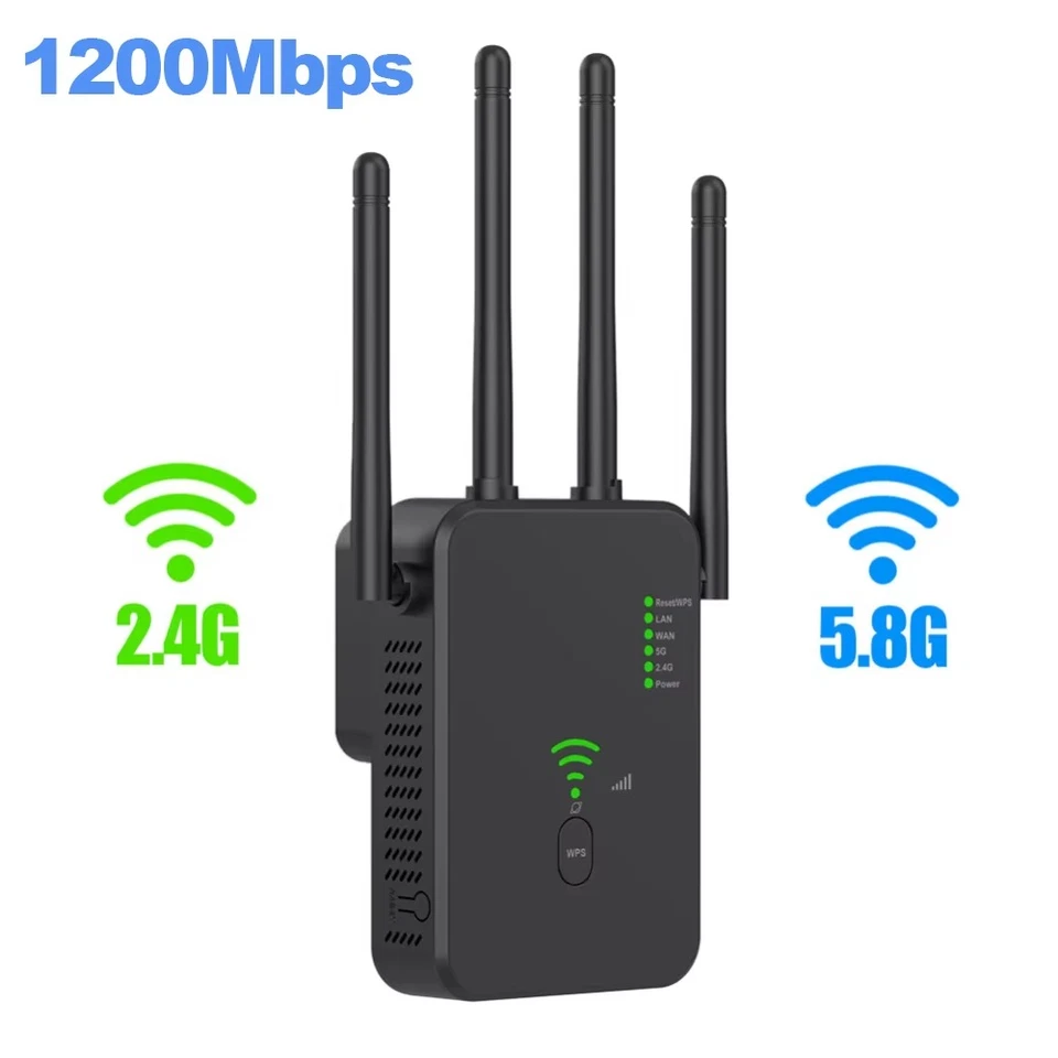 1200Mbps WiFi Signal Extender Range Repeater Booster Internet Amplifier UK Plug - Image 2 of 4