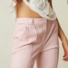 LoveShackFancy Women's Costella Pants Size 0, Color Pale Rose NWT Flawed $495