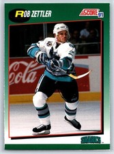 1991-92 Score Rookie and Traded Rob Zettler San Jose Sharks #93T
