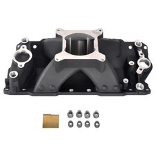 Aluminum Intake Manifold For 1957-1995 Small Block Chevy Sbc 350 400 Black Aluminum Intake Manifold For 1957-1995 Small Block Chevy Sbc 350 400 Black