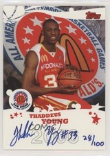 2007 Topps Echelon McDonald's All-American 28/100 Thaddeus Young #B12 Auto s7f