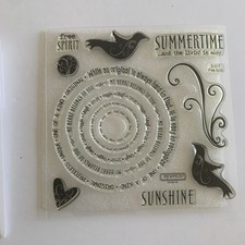 My Acrylix Acrylic Stamp Set Free Spirit D1217 CTMH Summertime Birds Sentiment