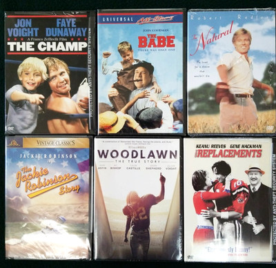 6 Brand New/Sealed DVDs: The Champ, The Babe, The Natural