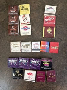 VINTAGE LOT OF 22 CASINO HOTEL MATCHBOOKS MOST UNUSED  Reno Vegas Tahoe Laughlin