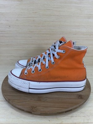 Converse Chuck Taylor All Star High Top Zebra Orange Platform Shoes Womens 7.5