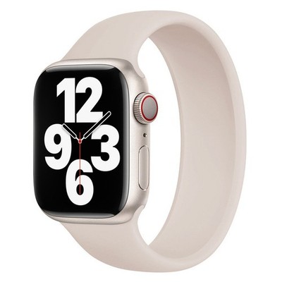 Silikon Solo Loop für  Apple Watch | 44/45/46/49 mm - Größe 10 - Starlight