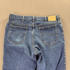 Vintage Lee Jeans Mens 38x30 36x30 Blue Denim High Rise Straight Leg USA 90s