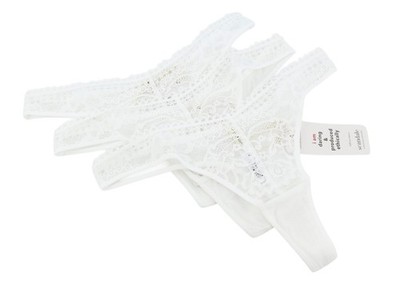 SCANDALE Le String Sensual-Undyed Women's Panties M White Lace 3-Pack