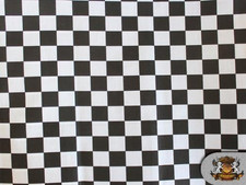 Polycotton Printed CHECKERED BLACK WHITE Fabric by the Yard