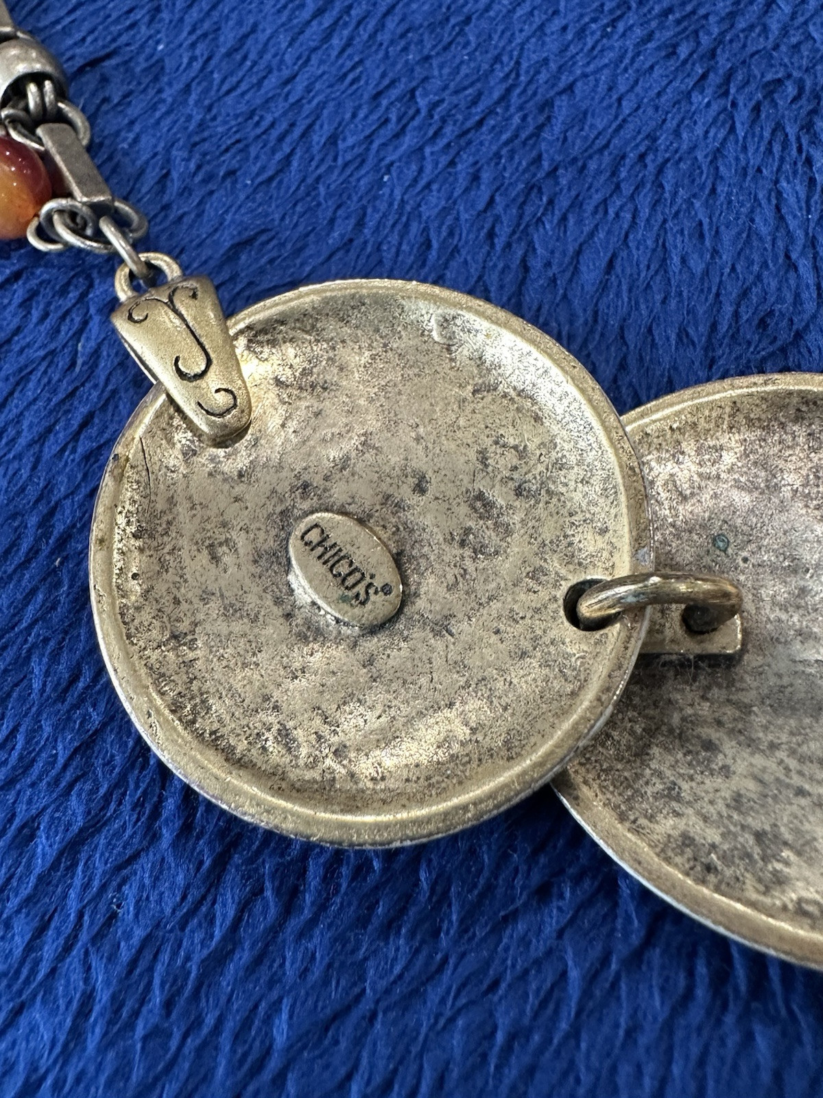 Chicos Signed Copper Colored Disc Statement Neckl… - image 2