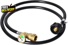 6 Feet Propane Tank Extension Hose with Gauge Lp Gas Hose Replacement for Grill