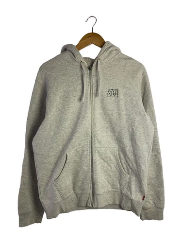 Felpa con cappuccio Supreme Zip Famosa in tutto il mondo M cotone grigio usata