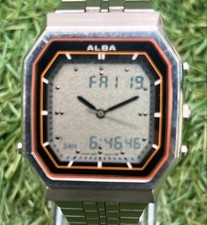 SEIKO ALBA Seiko Alba Square Silver Men s Vintage Watch