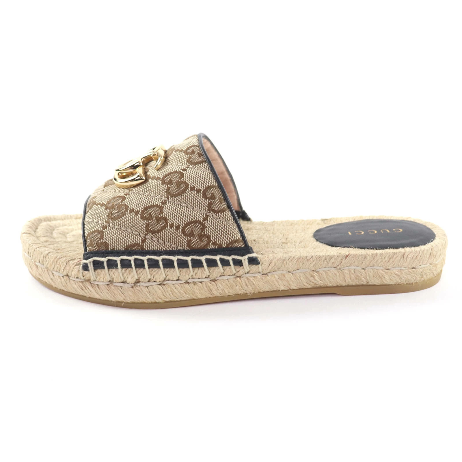 GUCCI 620120 GG Canvas GG Marmont Espadrille Sandals Beige GHardware 35 Made in thumbnail 5