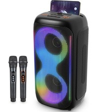 Karaoke Machine for Adults and Kids,Portable Bluetooth Speaker 2 Wireless Mic
