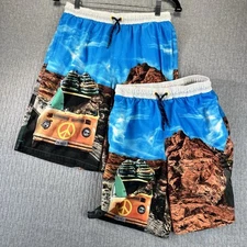 VW  Volkswagen Youth bundle (2) swim shorts Sizes (21 & 26 Waist) dinosaur beach
