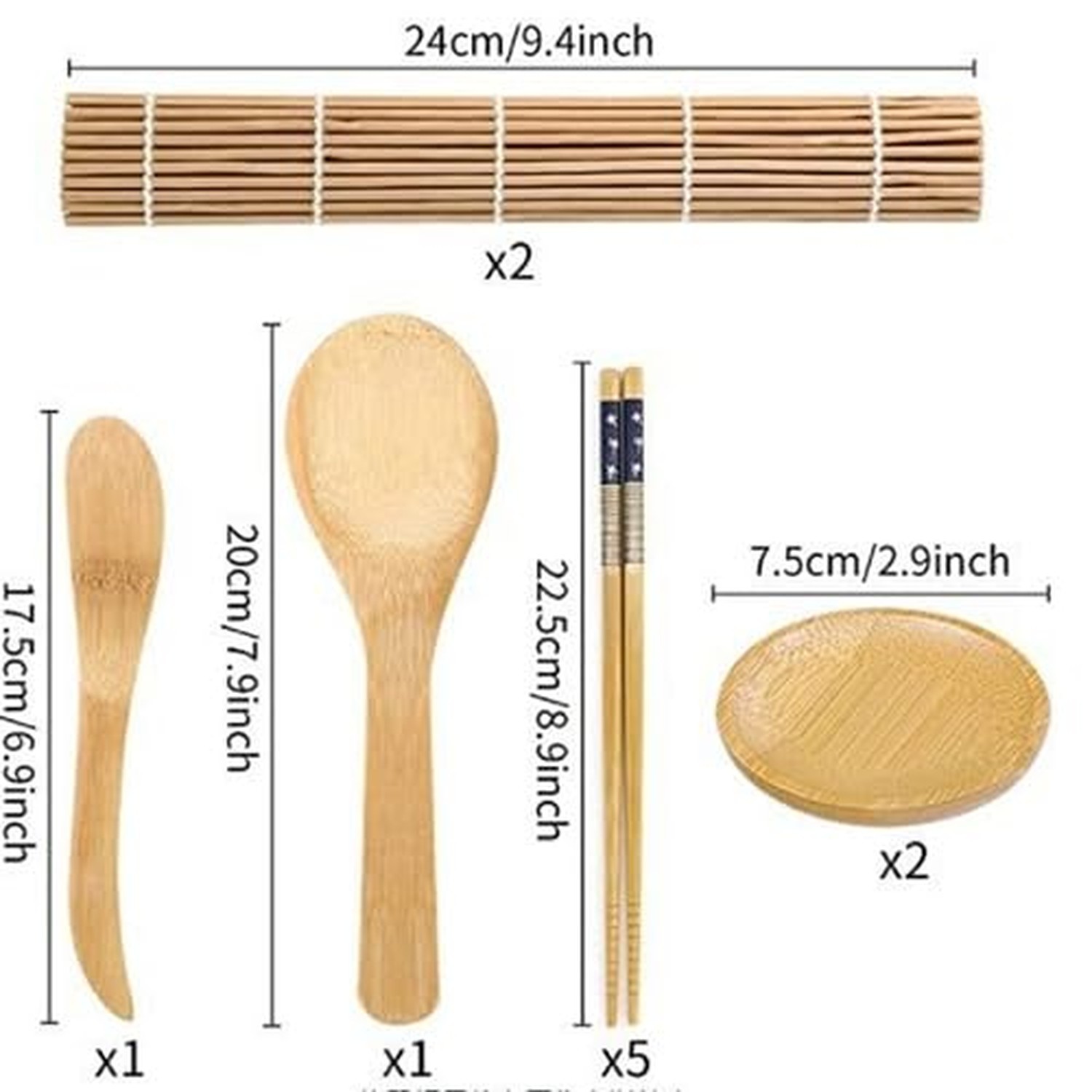 Sushi Roller Mat Making Kit Bamboo Rolling for Sushi Maker with Roll Mat, Cho...