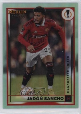 2022 Topps Merlin UEFA Club Competitions Aqua Refractor 183/199 Jadon Sancho 0s5